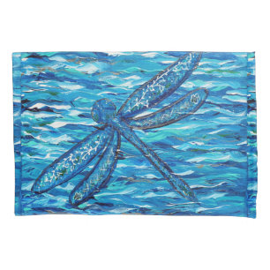 Blue Dragonfly Painting Pillowcase