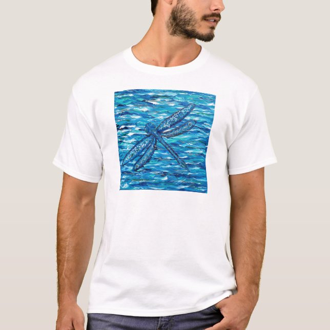 Blue Dragonfly Painting T-Shirt (Front)