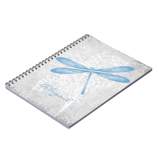 Blue Dragonfly Personalised Notebook (Left Side)