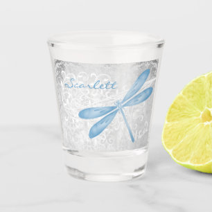 Blue Dragonfly Personalised Shot Glass