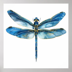 Blue dragonfly  poster