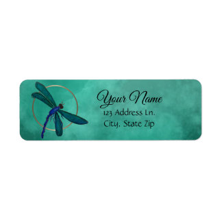 Blue Dragonfly Return Address Label