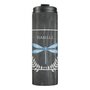 Blue Dragonfly Rustic Personalised Thermal Tumbler