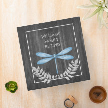 Blue Dragonfly Rustic Recipe Binder