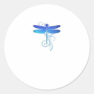 Blue Dragonfly Shirt Watercolor Art Damselfly Inse Classic Round Sticker