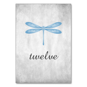Blue Dragonfly Table Number Card