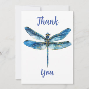 Blue dragonfly  thank you card