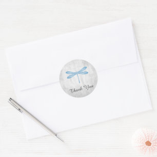 Blue Dragonfly Thank You Stickers