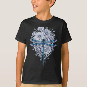 Blue Dragonfly Watercolor Art Insects Lover Earth  T-Shirt