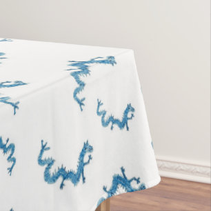  Blue Dragons Chinoiserie Ginger Jar Jars  Tablecl Tablecloth