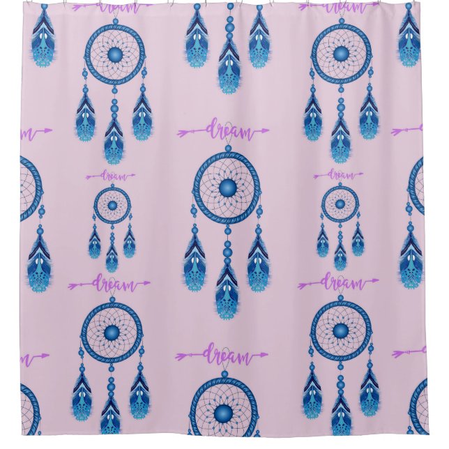 Blue Dream Catcher Shower Curtain (Front)