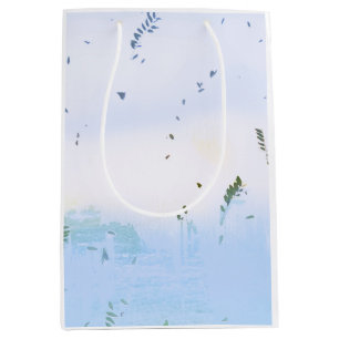 Blue dream green leaf party design Favour Medium Gift Bag
