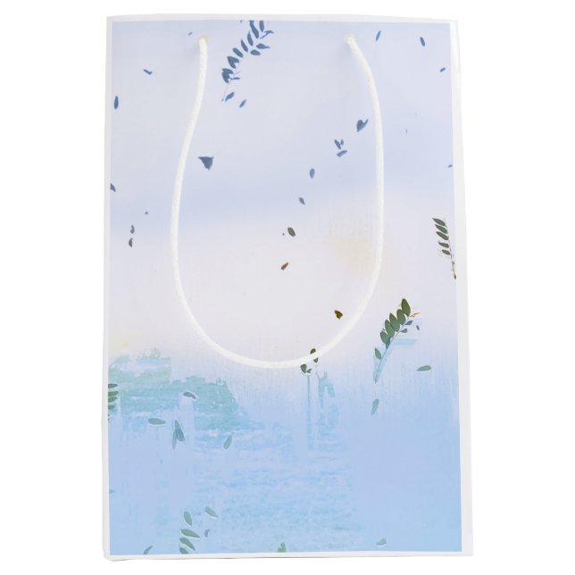Blue dream green leaf party design Favour Medium Gift Bag (Front)