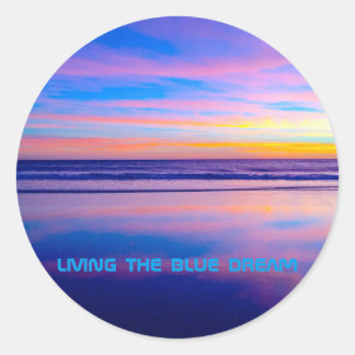 Blue Dream Sunset Santa Monica Classic Round Sticker