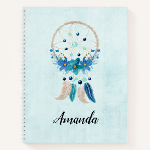 Blue Dreamcatcher Stylish Boho Design Notebook