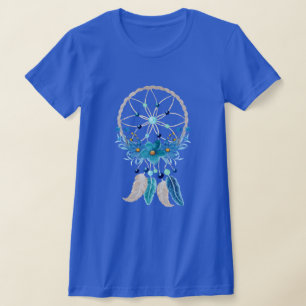 Blue Dreamcatcher Stylish Boho Design T-Shirt