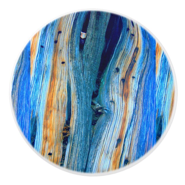 blue driftwood Thunder_Cove Ceramic Knob (Front)