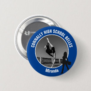 Blue Drill Team Photo High School Dancer 6 Cm Round Badge