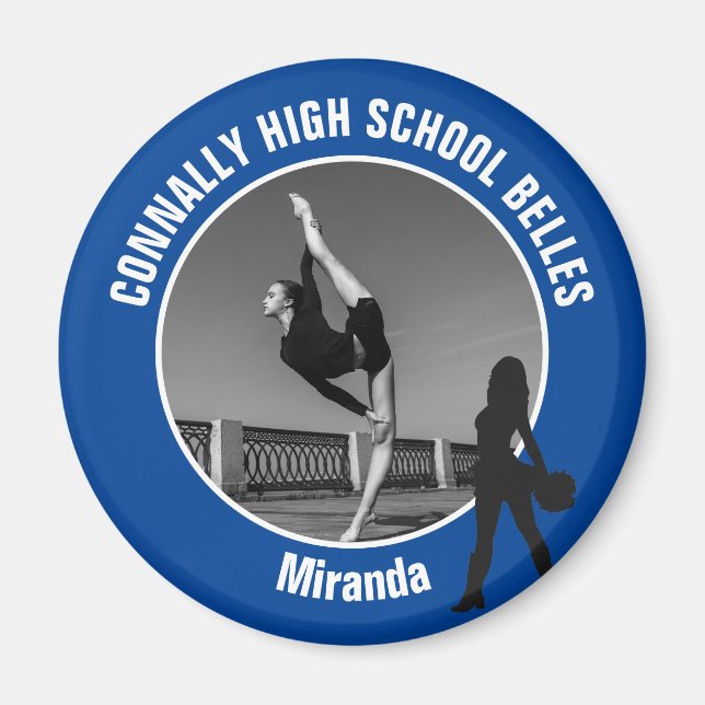 Blue Drill Team Photo High School Dancer Magnet (Front)