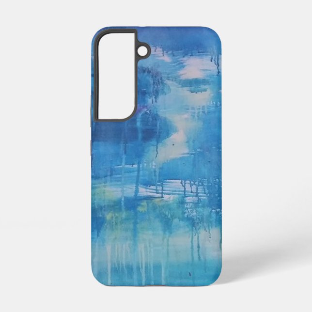 Blue Drip Water Like Art Samsung Galaxy S22 Case (Back)