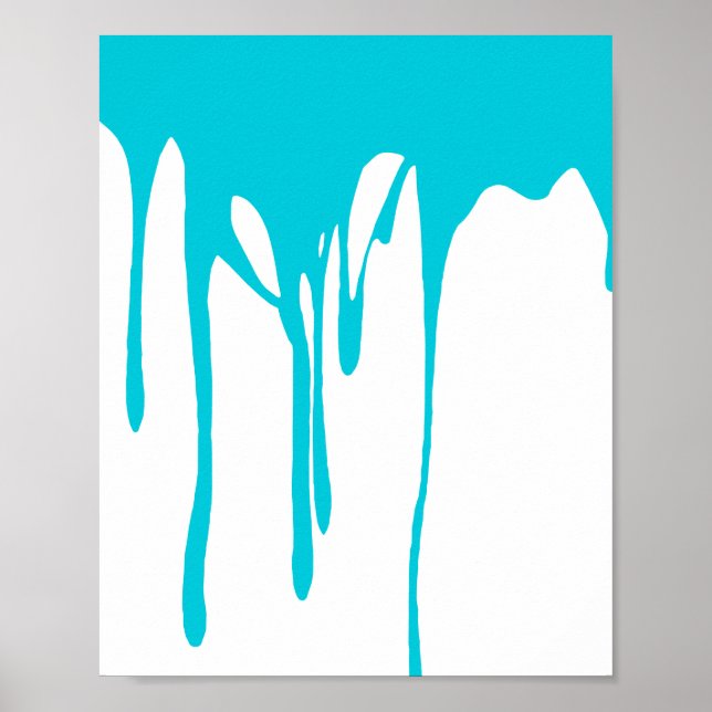 Blue Dripping Paint  Poster (Front)