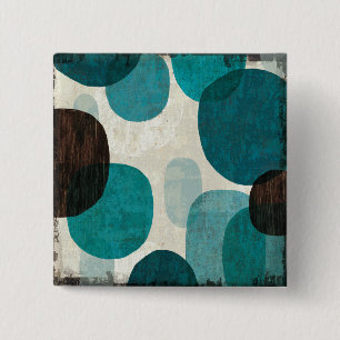Blue Drips 15 Cm Square Badge