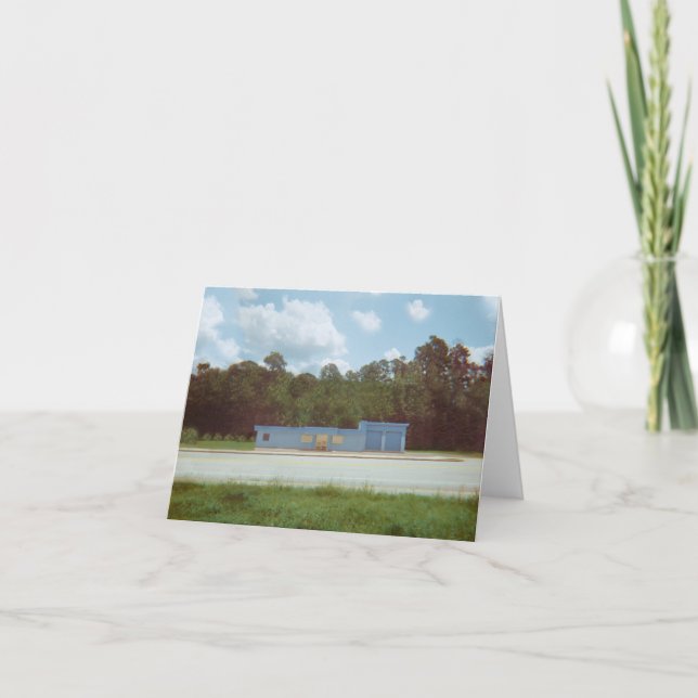 Blue Drive Thru Blank Landscape Card (Front)