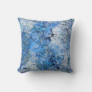 Blue Drops Abstraction Cushion