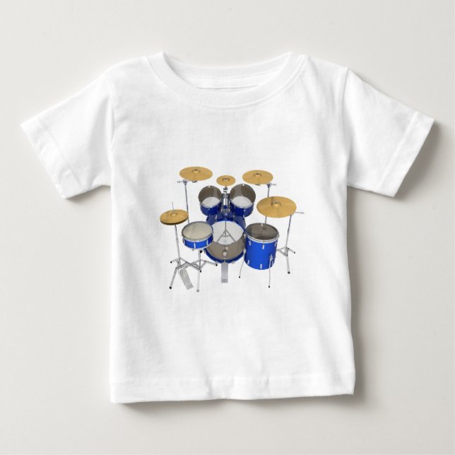 Blue Drum Kit: Baby T-Shirt (Front)