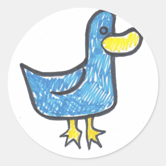 Blue Duck That's Quacktastic Classic Round Sticker (Front)