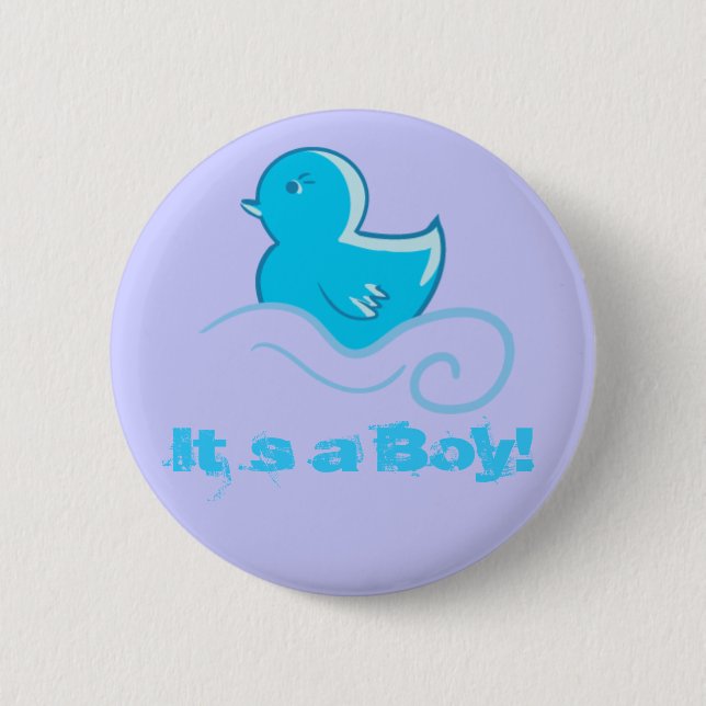 blue ducky It`s a boy button (Front)
