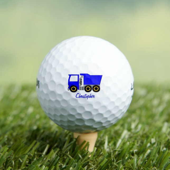 Blue Dumper Truck Design Golf Balls (Insitu Tee)