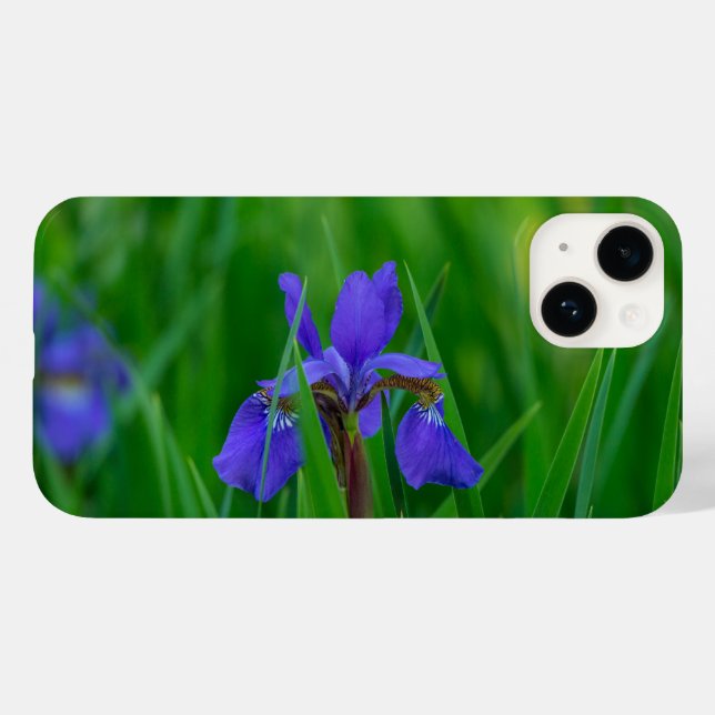 Blue Dutch Among Leaves iPhone Case (Back (Horizontal))