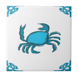 Blue Dutch Crab Delft holland Tile