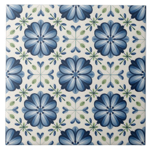 Blue Dutch Delft Pattern  Ceramic Tile