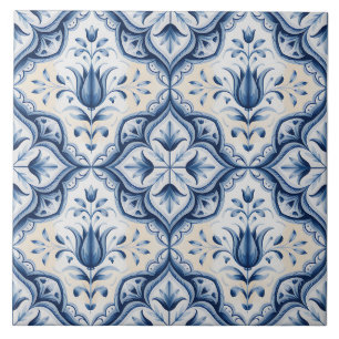 Blue Dutch Delft Pattern Ceramic Tile