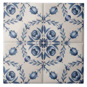 Blue Dutch Delft Pattern Ceramic Tile