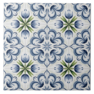 Blue Dutch Delft Pattern Ceramic Tile