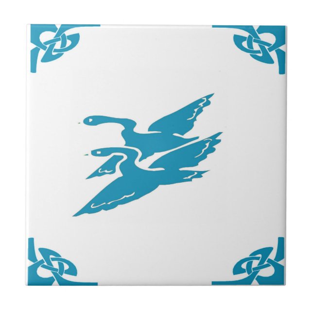 Blue Dutch Flying Geese Tile (Front)
