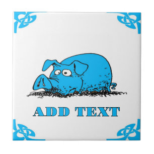 Blue Dutch Hog Delft Look Ceramic Tile
