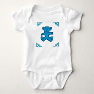 Blue Dutch Teddy Bear Baby Bodysuit