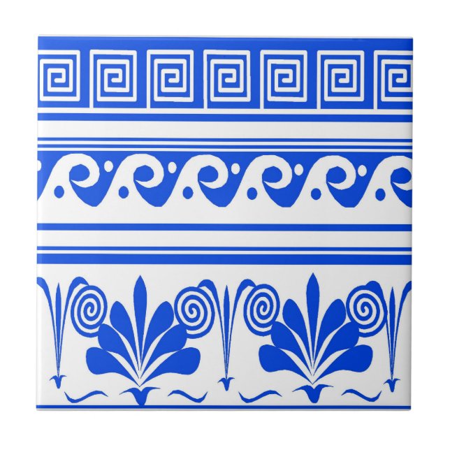 Blue Dutch Waves Flowers Ceramic Tile (Front)