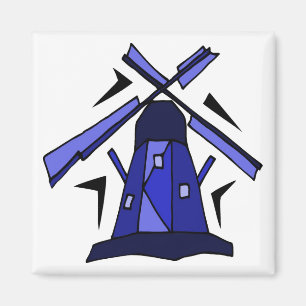 Blue Dutch Windmill Magnet