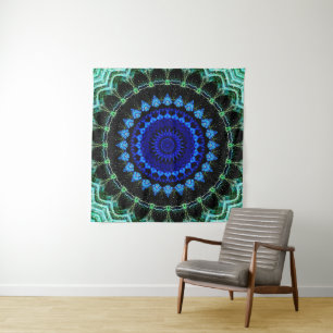 Blue Dwarf Mandala Tapestry