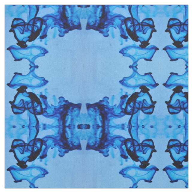 Blue Dye Heart Fabric (Swatch)