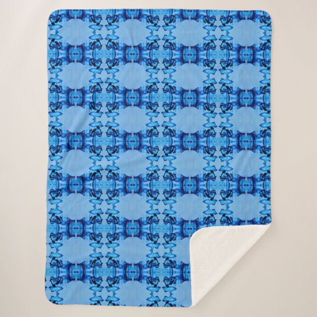 Blue Dye Heart Sherpa Blanket (Front)