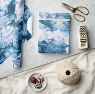 Blue Dye Water Colour Wrapping Paper