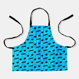 Blue Dyed Musical Notes, Kids Full Print Apron