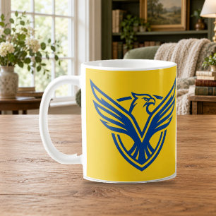 Blue Eagle Shield Emblem Bold Yellow Mug