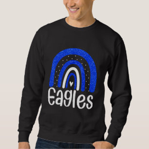 Blue Eagles School Sports Fan Spirit Rainbow Sweatshirt